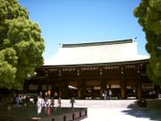 The massive main gate of Meiji Shrine