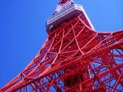 Looking up at Tokyo Tower