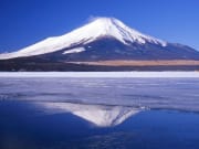 Mt. Fuji reflecting in winter