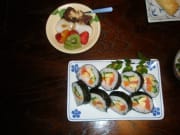 Sushi and fruit
