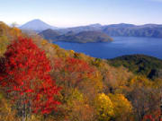 Lake Shikotsu in autumn