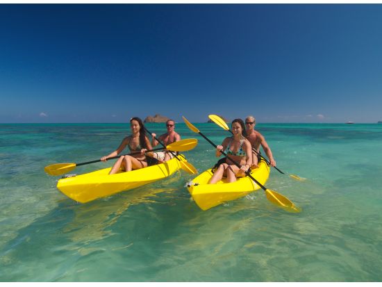 カイルア　カヤック＆シュノーケルツアー　選べる日本語ガイド付きカヤックツアーまたはセルフガイドカヤックツアー　ビーチアイテム＆昼食付き＜送迎付きプランあり＞