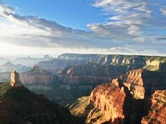 early morning view of the Grand Canyon National Park from the Point Imperial overlook on the North Rim, Arizona