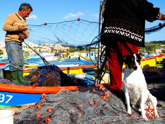 Malta - Marsaxlokk Fisherman Preparing Nets by Vanicsek Pe_ter_edit