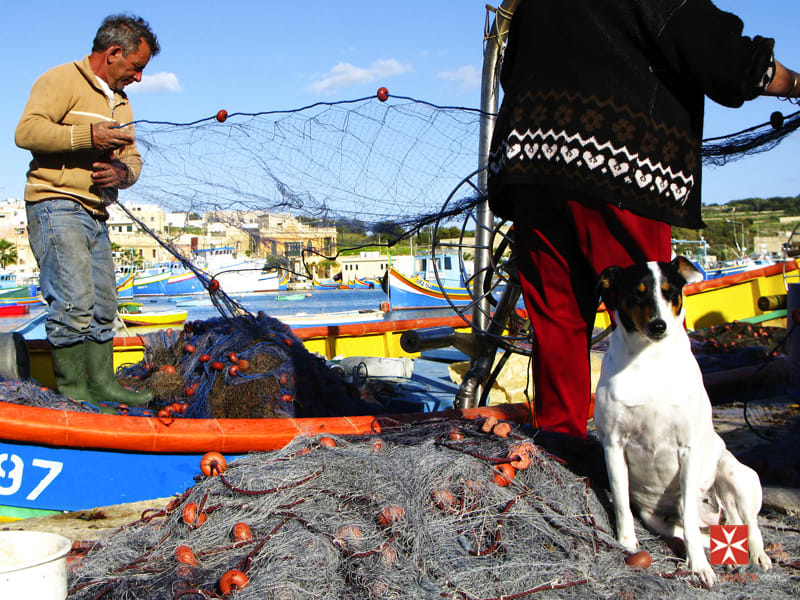 Malta - Marsaxlokk Fisherman Preparing Nets by Vanicsek Pe_ter_edit