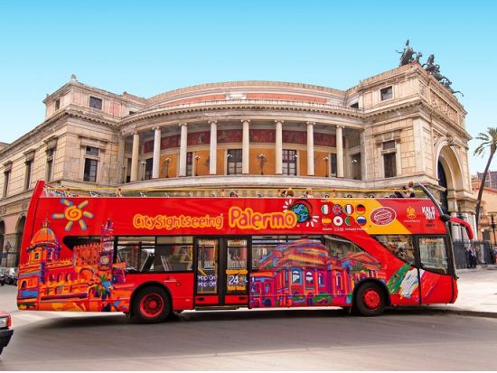 乗り降り自由！パレルモ"Hop-on Hop-off"観光バスチケット＜24時間パス／A線・B線／日本語オーディオガイド／パレルモ発＞
