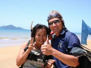 tandem skydive traveler and instructor photo