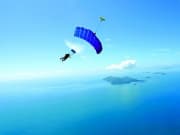 tandem skydive parachute open scenic views
