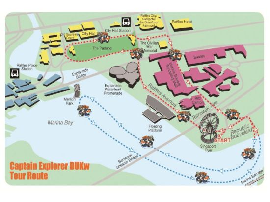 水陸両用バス　シンガポールダックツアー ＜英語ガイド＞