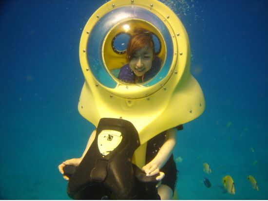ハワイ水中スクーター　泳げなくてもOK！シーボブで海底散歩＆シュノーケリングクルーズ
