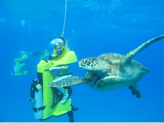 水中スクーター＆マウナルア湾パラダイスサンドバーシュノーケリングクルーズ　SUPなどのアクティビティも満喫！＜英語クルー＞