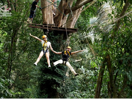 ジャングルで絶叫・絶景・ターザン体験アトラクション！フライング・ハヌマーン(FlyingHanuman)＜ホテル送迎付／英語ガイド／昼食付プランあり＞