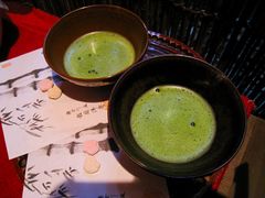 Fresh matcha green tea for a sado tea ceremony
