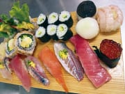 Selection of handmade sushi rolls