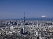 Tokyo Sky Tree and Mt. Fuji, landmarks of Japan