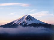 Majestic Mt.Fuji rising through the clouds