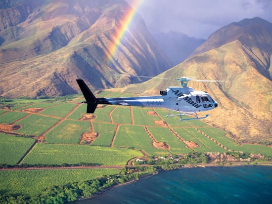 Hawaii_Maui_Air Maui_Helicopter Flight Rainbow