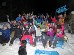 Switzerland, Interlaken, Night Sledding