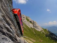 Cogwheel Railway, Mt. Pilatus, Swiss Alps