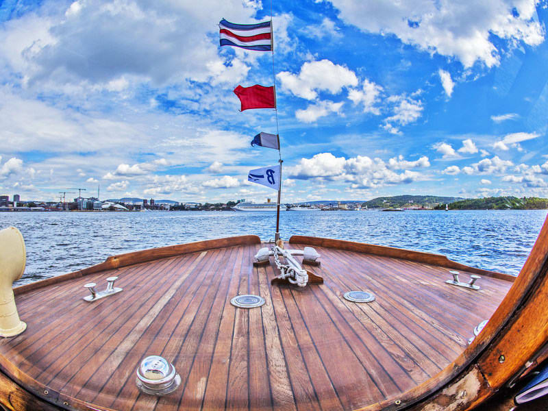 Norway, Oslo, Fjord, Flags, Sailing Ship