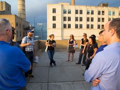 Guide with Group in Building A