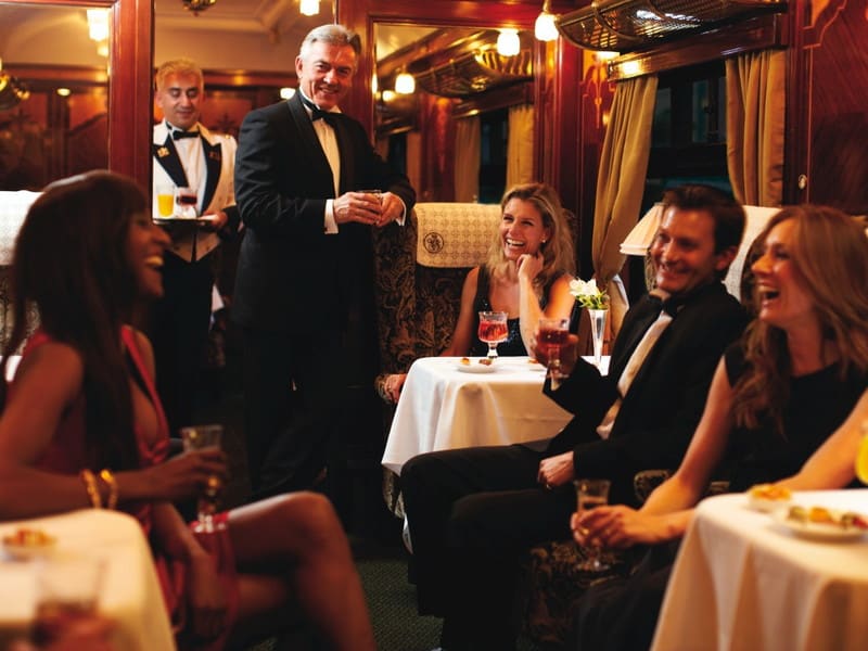 British Pullman - dining car of a luxury train in the UK