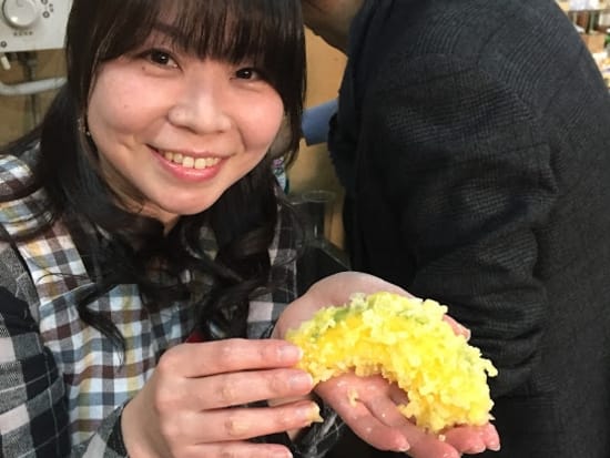 Freshly made veggie tempura replica