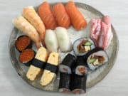 A mixed platter of hand made sushi