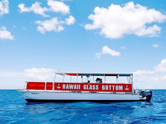 ボートクルーズ　ハレイワ・クイーン号　ガラス底のボートで海中の世界とハワイの海岸線を同時に満喫！小さなお子様参加可、飲食物持ち込み可＜1時間／ケワロ湾発＞