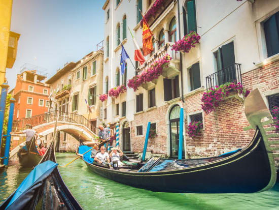 Relaxing gondola ride on Venice Grand Canal
