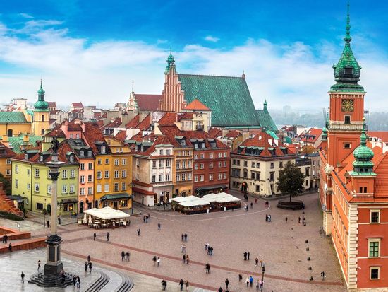 warsaw, poland, castle, castle square