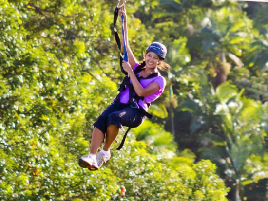 ハワイ島　ジップライン7本　コレコレ滝の上を滑走 ＜英語インストラクター＞