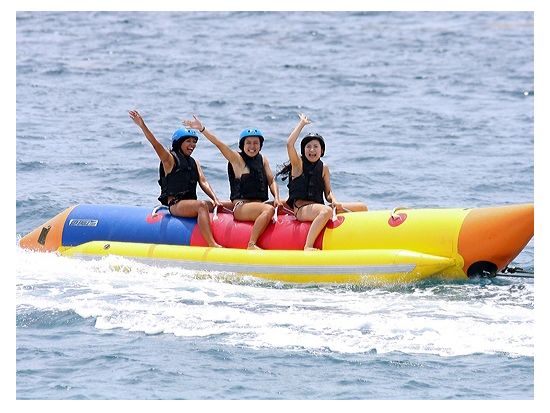 パラセーリング＋バナナボート　セブ島を一望できる空中散歩と爽快な海上疾走　高度アップグレード可＜英語スタッフ／日本語スタッフ常勤／マクタン島内ホテル無料送迎可＞