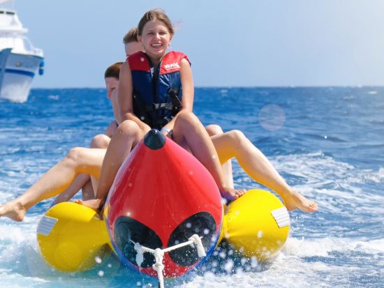 アイランドホッピング ヒルトゥガン島 バナナボートとセブ帰港後貸切チャーター付き！シーウォーカー付きプラン有＜現地ガイド日本語可／BBQランチ＞