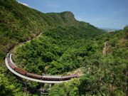 kuranda scenic railway train aerial view