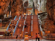 inside batu caves flight of stairs
