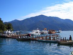 sun moon lake taiwan boats at the dock
