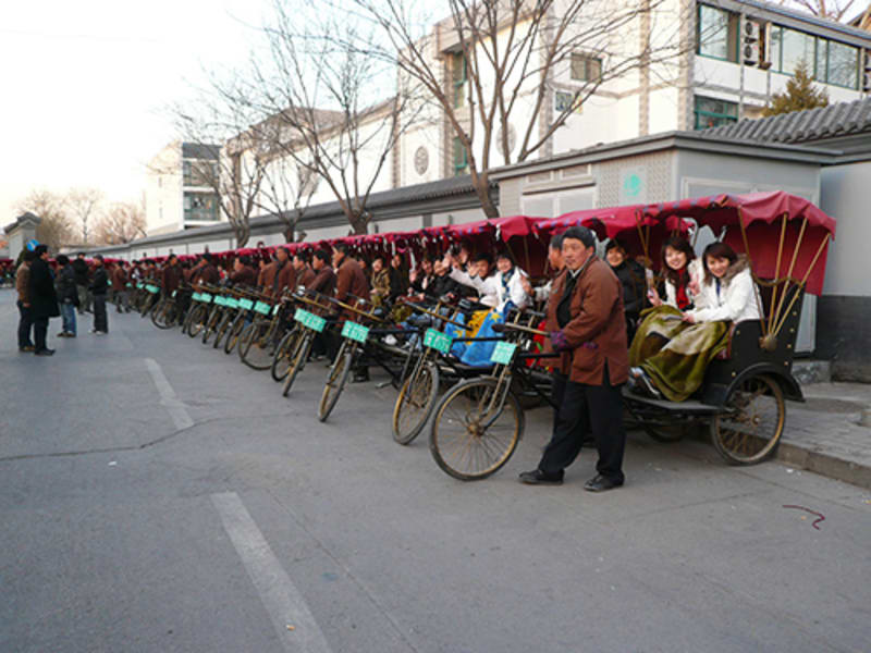 Beijing Hutong Rickshaws and tourists