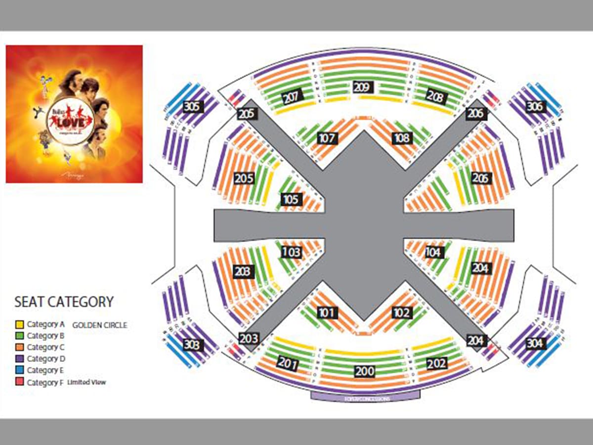 Mirage Las Vegas Beatles Love Seating Chart