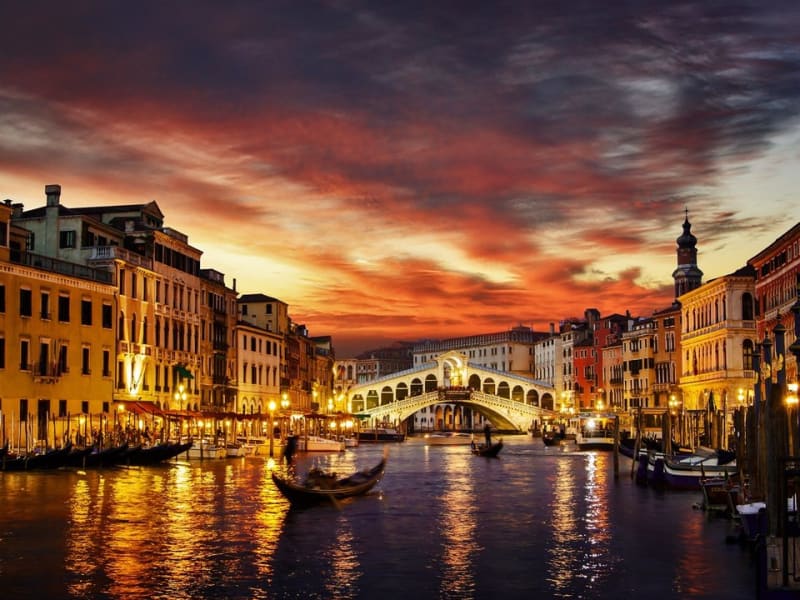 Venice Grand Canal, night
