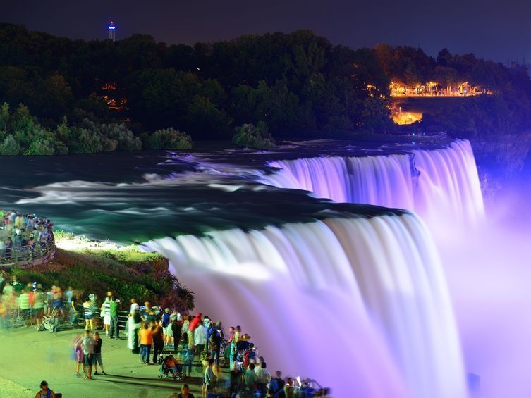 ★大特価★☆ 超美品☆50cmトップスター付きナイアガラライトアップ 迫力の8m 夜のナイアガラの滝：イルミネーションと花火のクルーズ | ナイアガラ