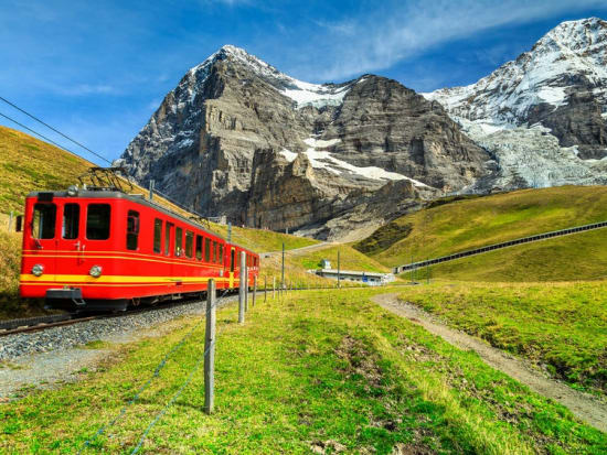 train, swiss alps, cogwheel, switzerland