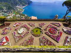 Famous Amalfi Coast view from Ravello Rufolo Villa