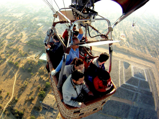 世界遺産テオティワカン遺跡 熱気球観光 上空から遺跡の全貌を観賞！ ＜1名予約可／朝食付／メキシコシティ発＞