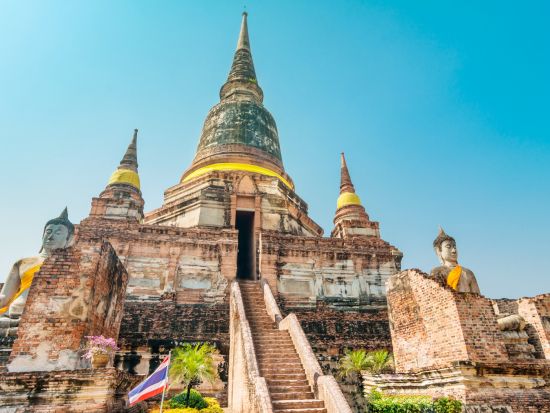 アユタヤ3大遺跡＋象乗り半日観光ツアー　象が遊びに来るカフェ付プラン・「ピンクのカオマンガイ」食事券付きプランあり＜午前／日本語ガイド＞