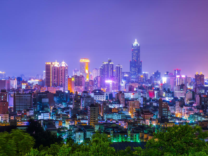 taiwan kaohsiung cityscape at night guided tour