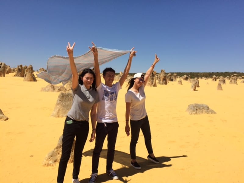 friends at pinnacles desert in australia