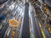 The beautiful interior of Sagrada Familia