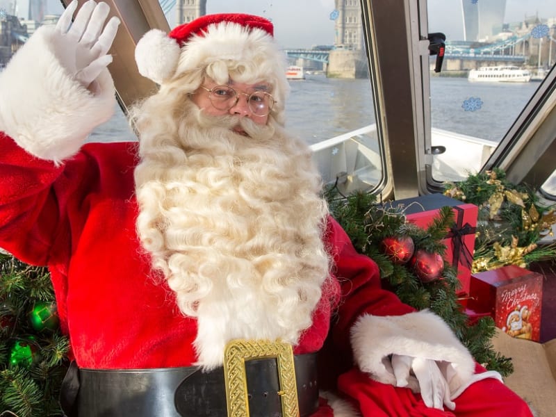 Santa Claus, River Thames, cruise, London