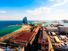 Barcelona, spain, coast, beach, mediterranean, sea